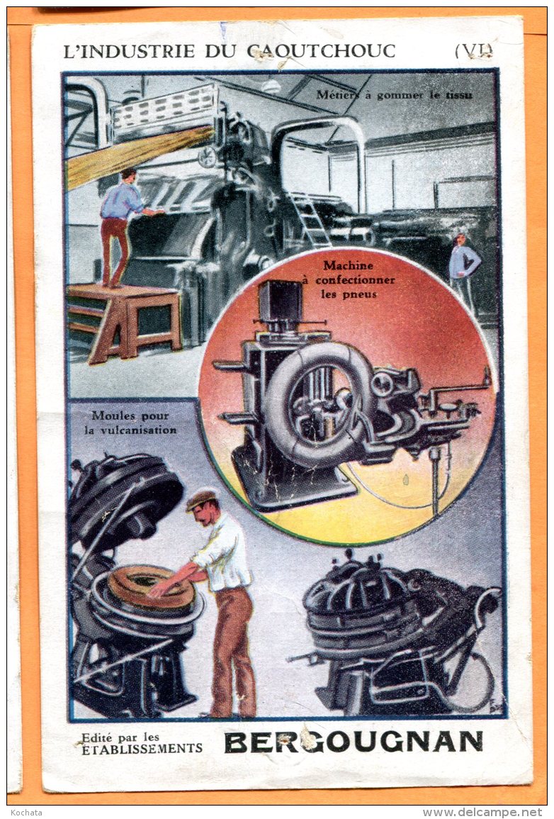 ALB259, L'industrie Du Caoutchouc, édit. Etablissements Bergougnan, Pneus Vélo, Auto, Moto, Vélo Etc.., Clermont-Ferrand - Advertising