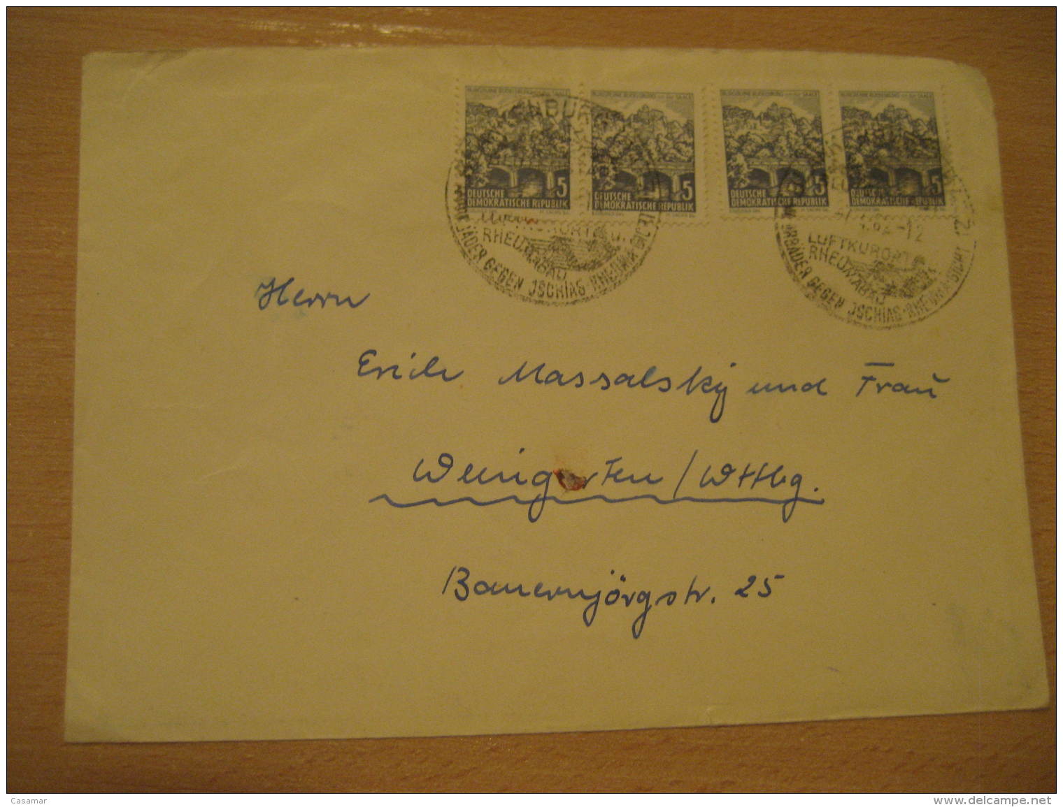 BURGRUINE RUDELSBURG Bridge Pont Thermal Health BLANKENBURG 1964 Cancel Cover DDR GERMANY - Brücken