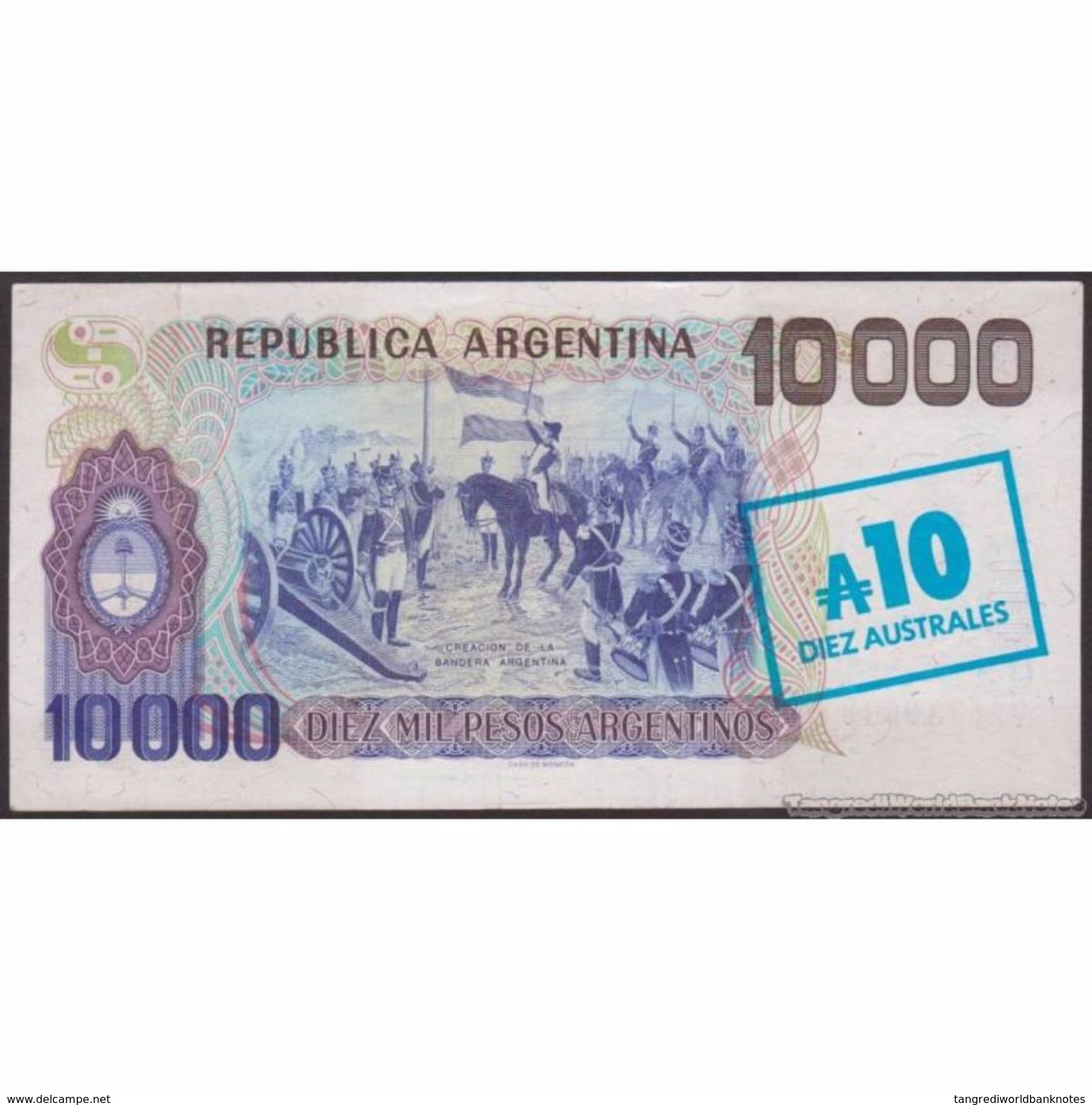 TWN - ARGENTINA 322a - 10/10000 10/10.000 Australes/Pesos 1985 Serie B - Signatures: Alonso & Concepcion UNC - Argentina