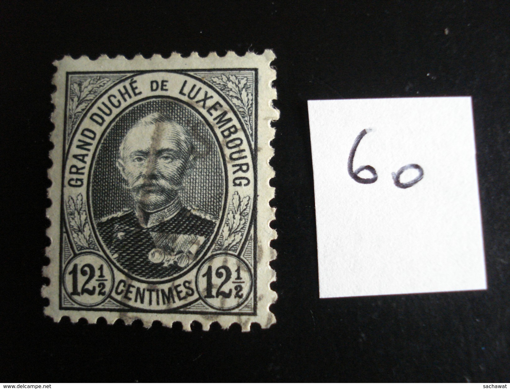Luxembourg - Années 1891-93 - Adolphe I  12 1/2c - Y.T. 60 - Oblitéré - Used - Gestempeld - 1891 Adolfo De Frente
