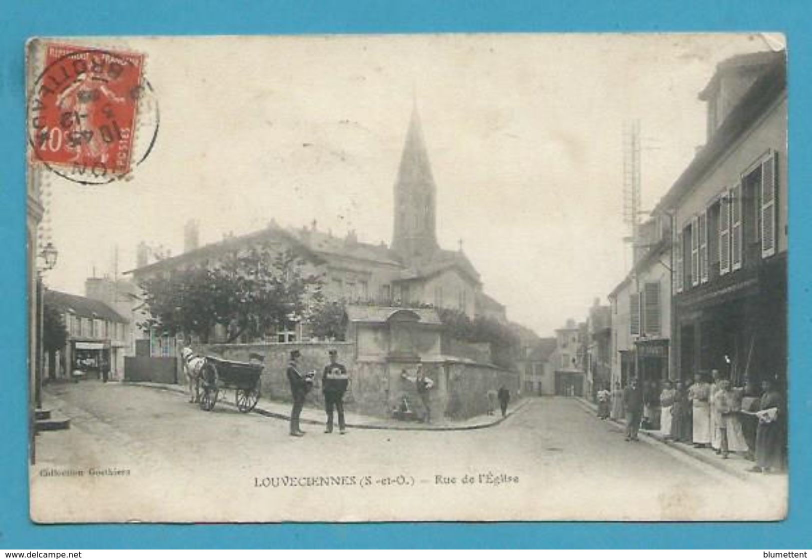 CPA Commerces Facteurs Rue De L'Eglise LOUVECIENNES 78 - Louveciennes