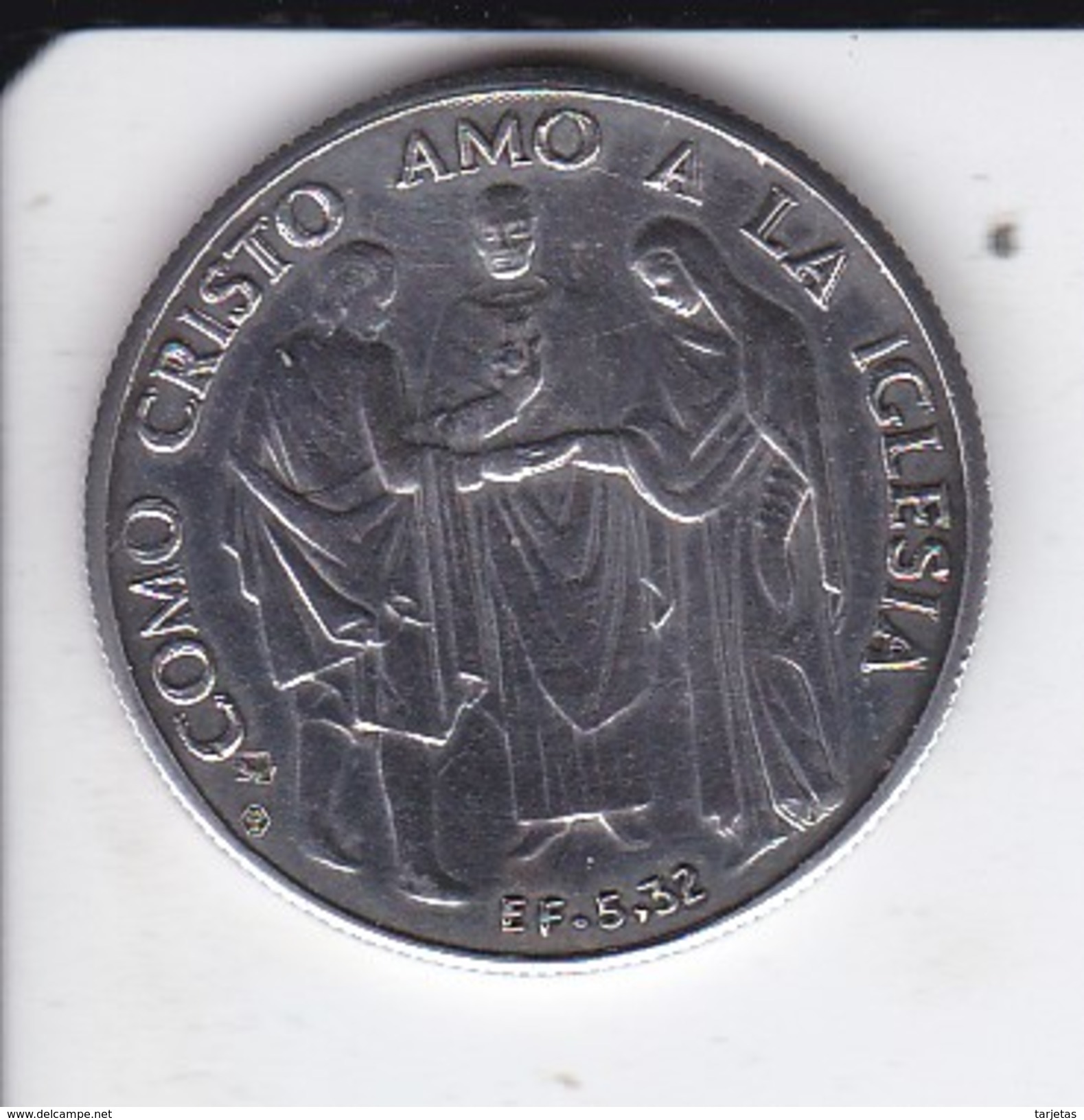 MEDALLA DE PLATA DE ESPAÑA RELIGIOSA "COMO CRISTO AMO A LA IGLESIA"  Y "SERAN LOS DOS UNA SOLA CARNE"  SILVER-ARGENT - Autres & Non Classés