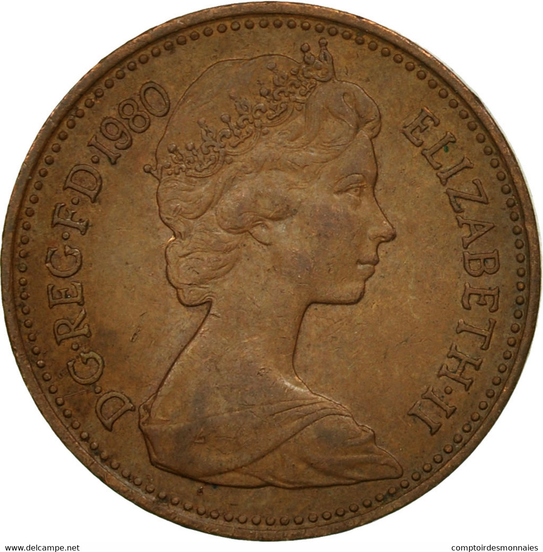 Monnaie, Grande-Bretagne, Elizabeth II, New Penny, 1980, TB+, Bronze, KM:915 - 1 Penny & 1 New Penny