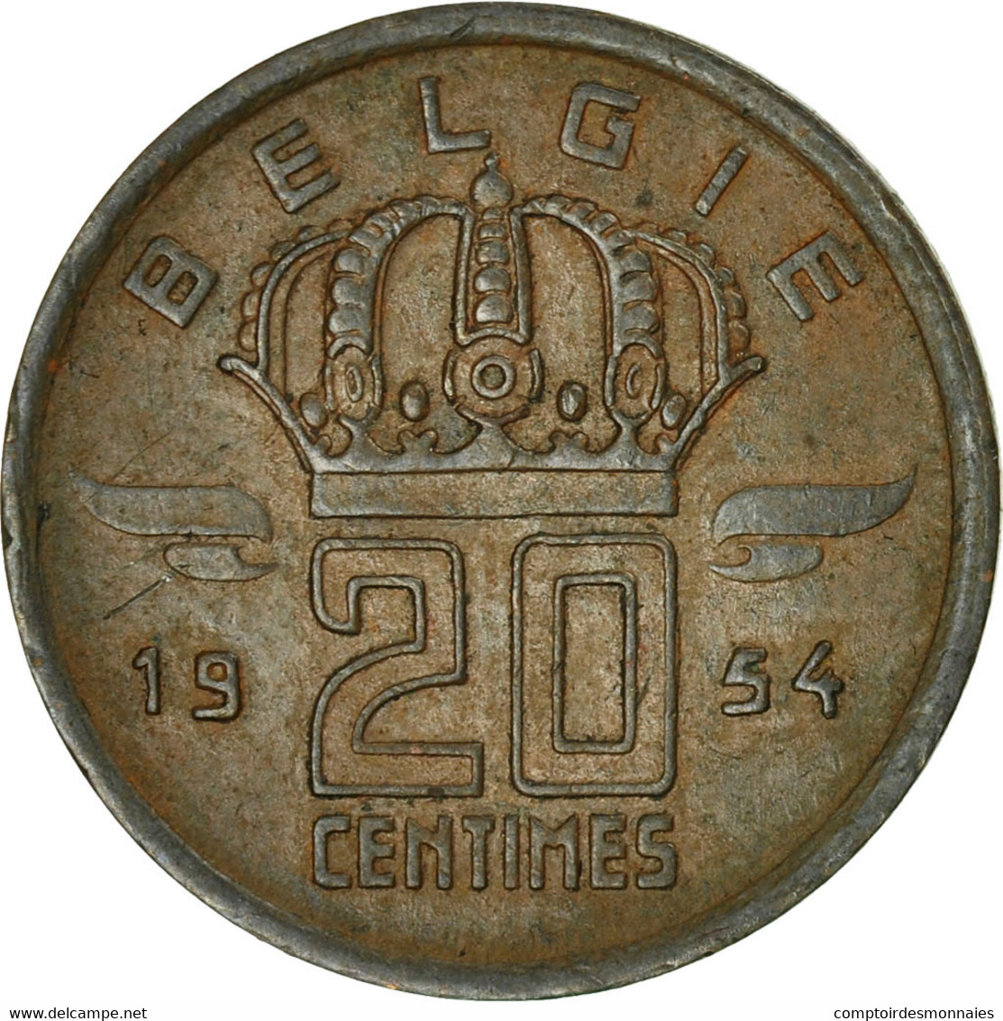 Monnaie, Belgique, 20 Centimes, 1954, TB, Bronze, KM:146 - 20 Cent