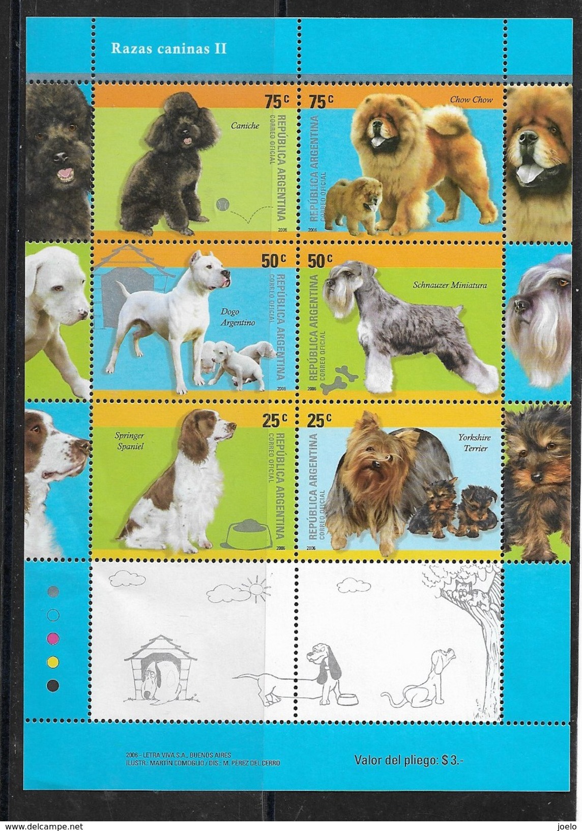 ARGENTINA 2006 DOGS SHEETLET MNH - Nuevos