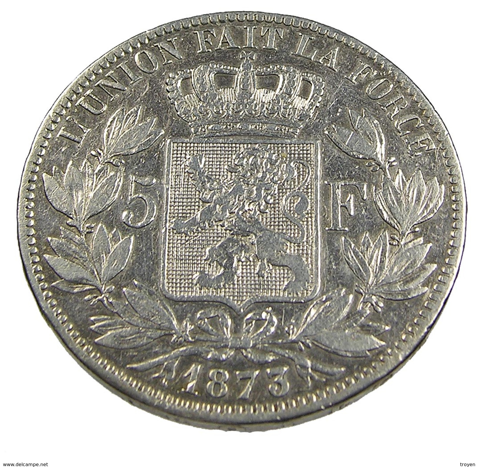 5 Francs - Belgique - 1873 - Argent - TB+ - - 5 Francs