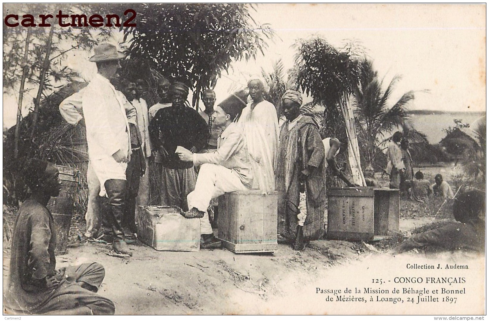 LOANGO CONGO FRANCAIS PASSAGE DE LA MISSION DE BEHAGLE ET BONNEL DE MEZIERES  AFRIQUE - Congo Francese