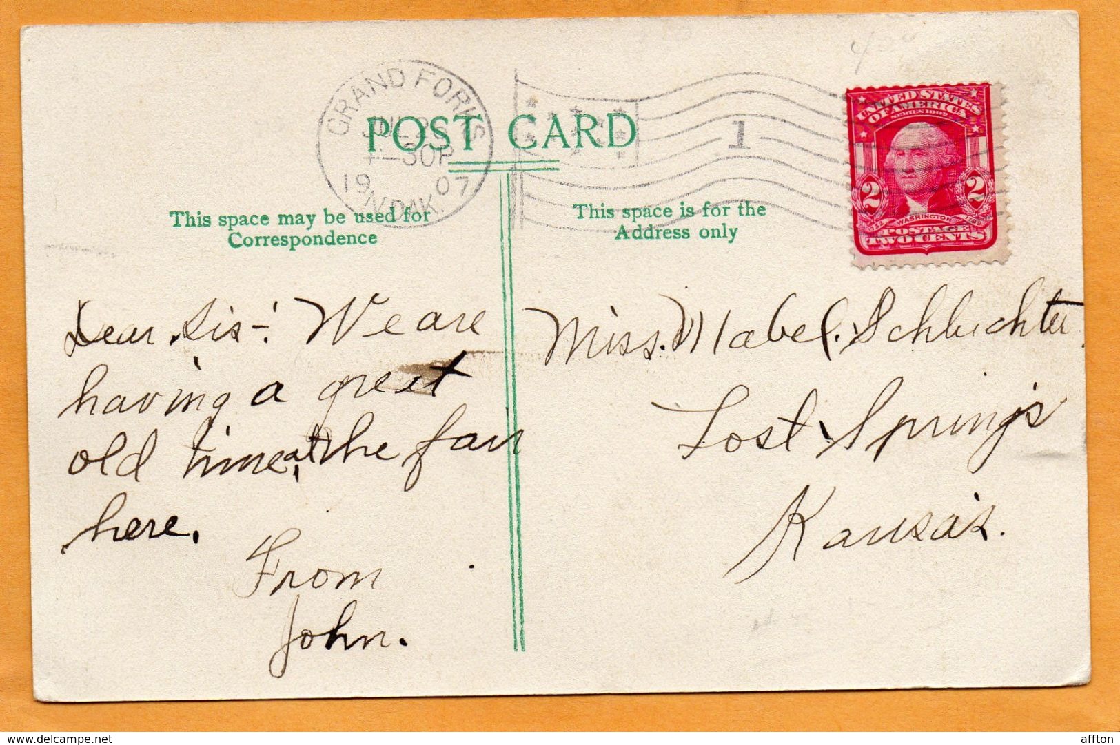 Grand Forks ND 1907 Postcard - Grand Forks