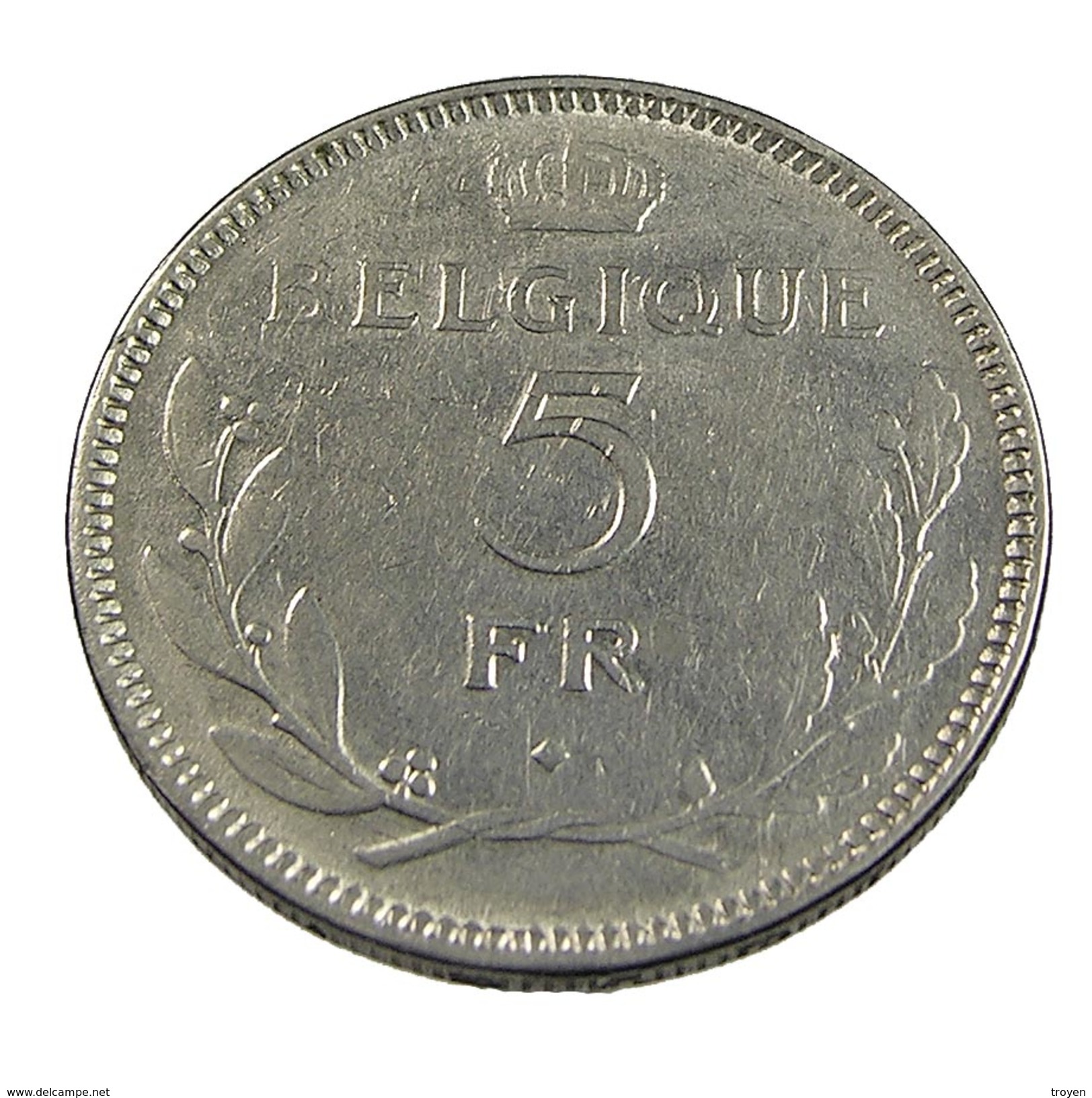 5 Francs - Belgique - 1936 - Ni.  - TB+ - - 5 Francs