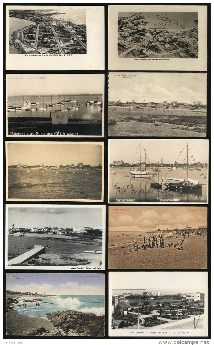 PUNTA DEL ESTE: 22 Very Nice Old Postcards With Spectacular Views, Rare And With Retail Values Of Up To US$50 In... - Uruguay