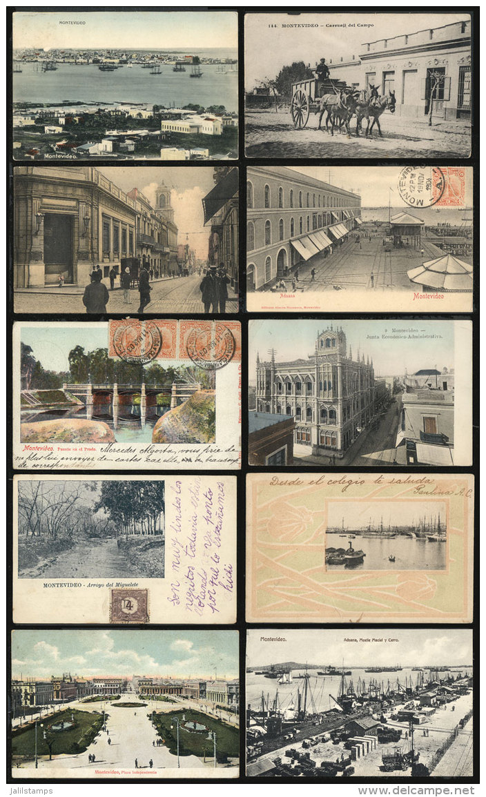 MONTEVIDEO: 22 Very Nice Old Postcards With Fantastic Views, Rare And With Retail Values Of Up To US$50 In... - Uruguay