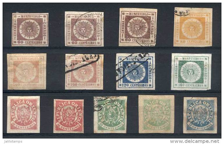 Lot Of Mint And Used Classic Stamps In A Stockcard, Yvert Catalog Value Euros 430+, Very Good Appeal, Little... - Uruguay
