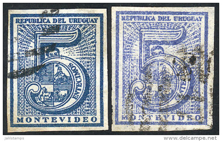 Sc.30 With " ENTESIMOS" Variety And Sc.30b With "small S In CENTESIMOS" Variety, VF Quality! - Uruguay