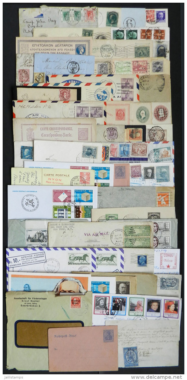 More Than 50 Covers, Cards, Postal Stationeries, Etc., Of Varied Countries And Periods, Many Very Interesting And... - Other & Unclassified