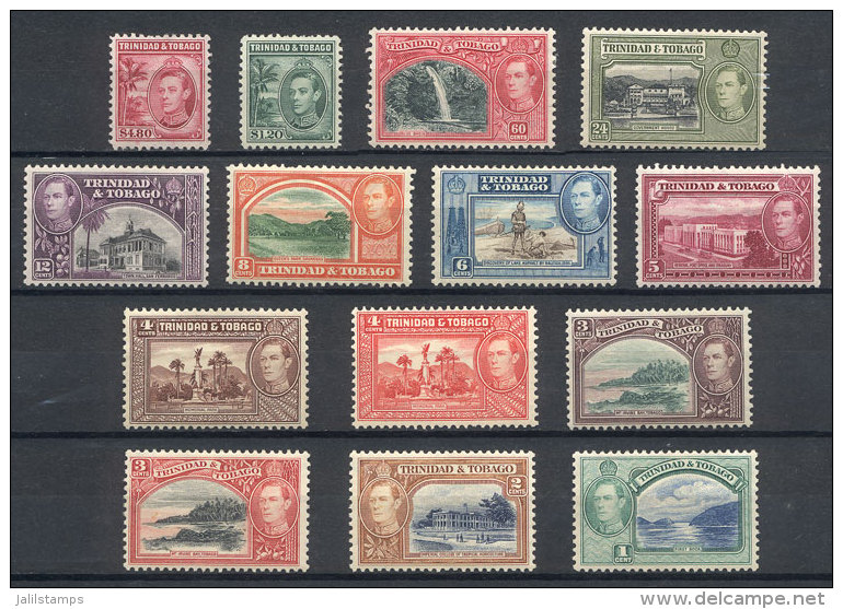 Sc.50/61, 1938/41 George V And Landscapes, Complete Set Of 14 Values, VF Quality. - Trinidad Y Tobago