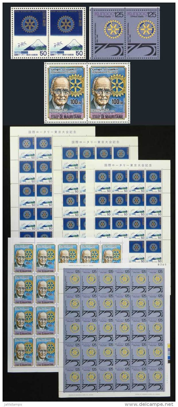 Lot Of Complete Sheets Or Large Blocks, With Stamps Of Topic ROTARY, All Mint Never Hinged, Superb Quality, Yvert... - Rotary, Lions Club