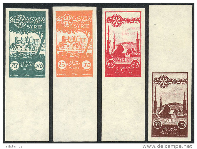 Sc.C187/190, 1955 Rotary International, 4 IMPERFORATE Values In Different Colors From The Original, PROOFS,... - Syrien