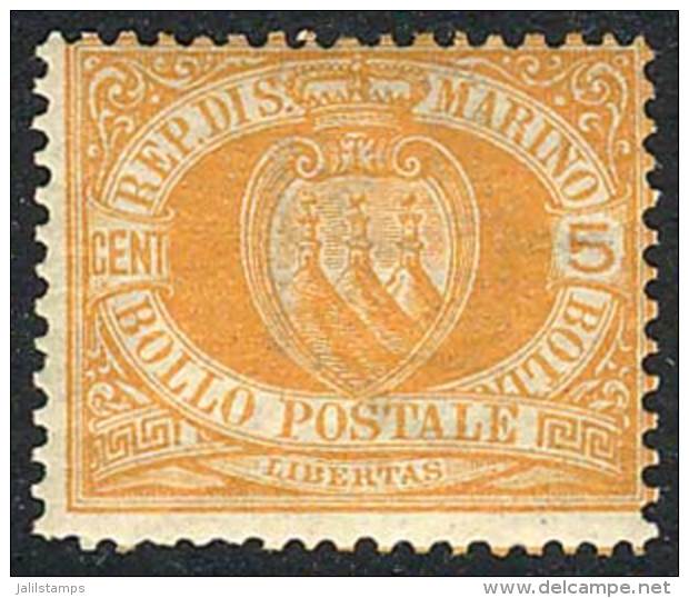 Yv.2, 1877/90 5c. Orange, Mint With Original Gum, VF Quality, Catalog Value Euros 120. - Andere & Zonder Classificatie