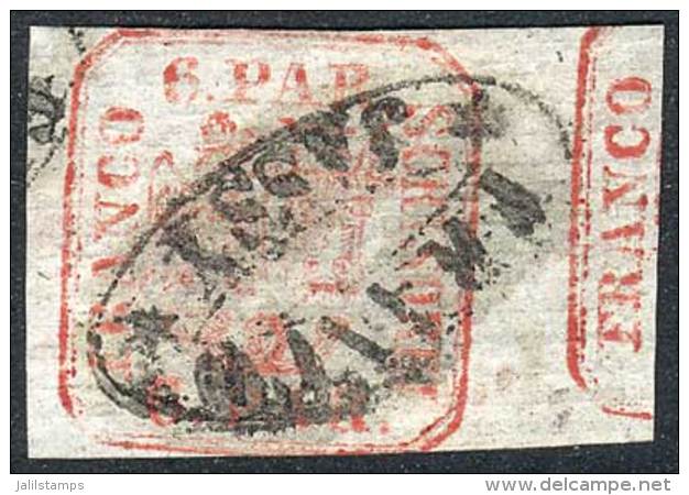 Sc.17, 1852 6pa. Vermilion, Used, VF! - Sonstige & Ohne Zuordnung