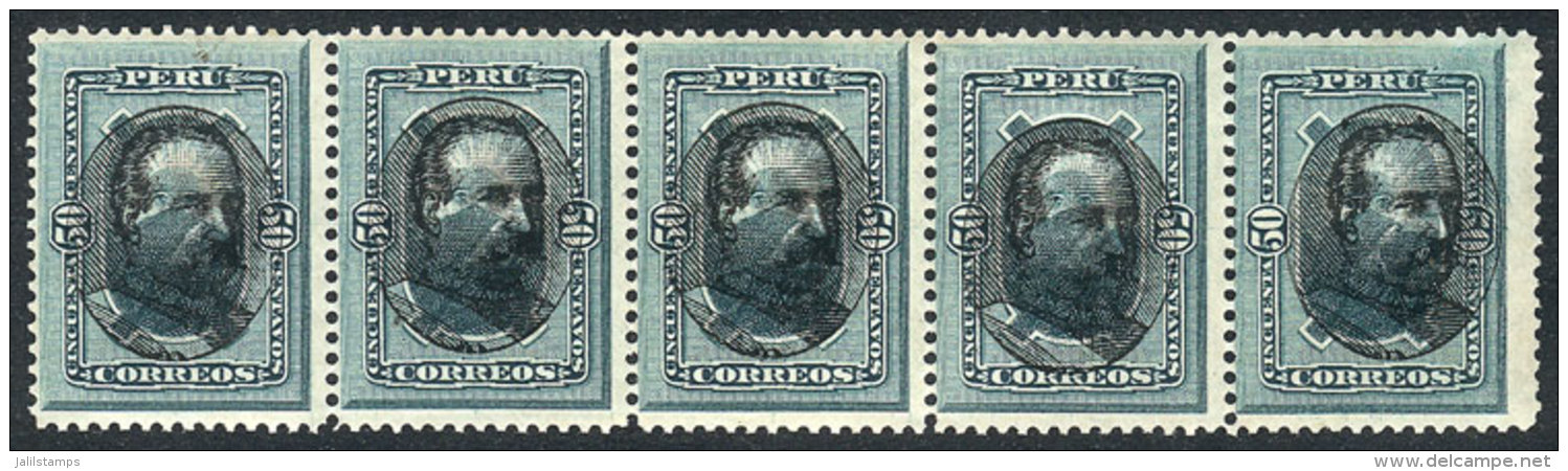Sc.124, Fantastic Strip Of 5, Never Hinged, Very Fresh And Attractive, Excellent Quality. - Peru