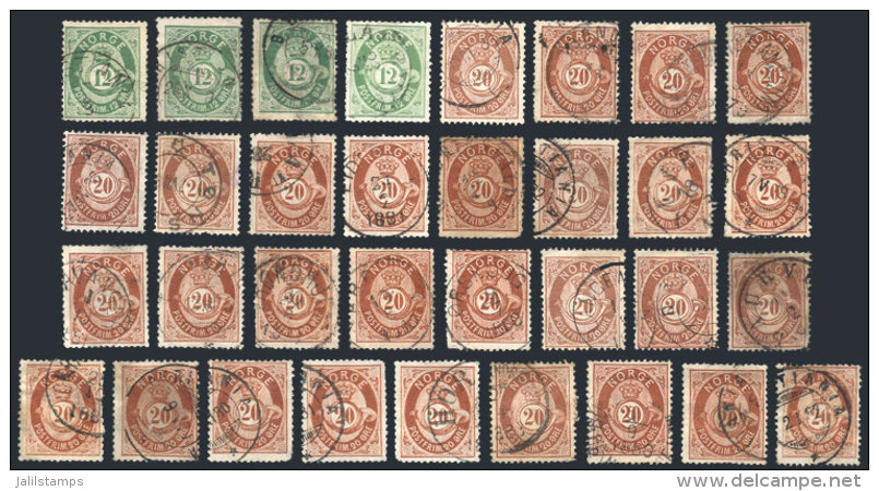 1877 Issue: Sc.26 X4 + Sc.27 X29, All Used, With Some Interesting Cancels, Fine To VF General Quality, Catalog... - Sonstige & Ohne Zuordnung