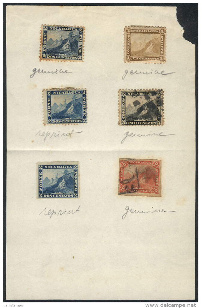 6 Old Stamps, Including Several Reprints And Original Sc.1, Interesting Lot. - Nicaragua
