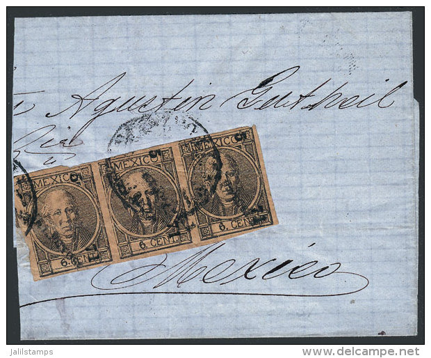 Large Part Of A Folded Cover Franked With 18c., Sent From San Luis? To Mexico On 28/AP/1871, VF! - Mexiko