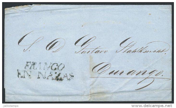 Folded Cover Sent From NAZAS To Durango On 17/JUL/1861, VF Quality! - México
