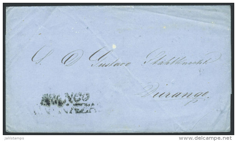 Folded Cover Sent From NAZAS To Durango On 15/JA/1861, VF Quality! - Mexiko