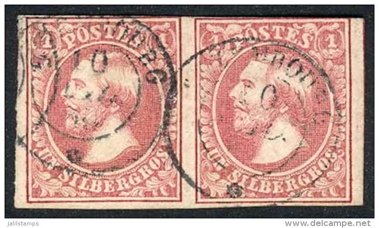 Sc.3, 1855 Grand Duke William 1Sg. Rose, Used PAIR, Fine Quality, Very Handsome, Catalog Value US$300. - Andere & Zonder Classificatie