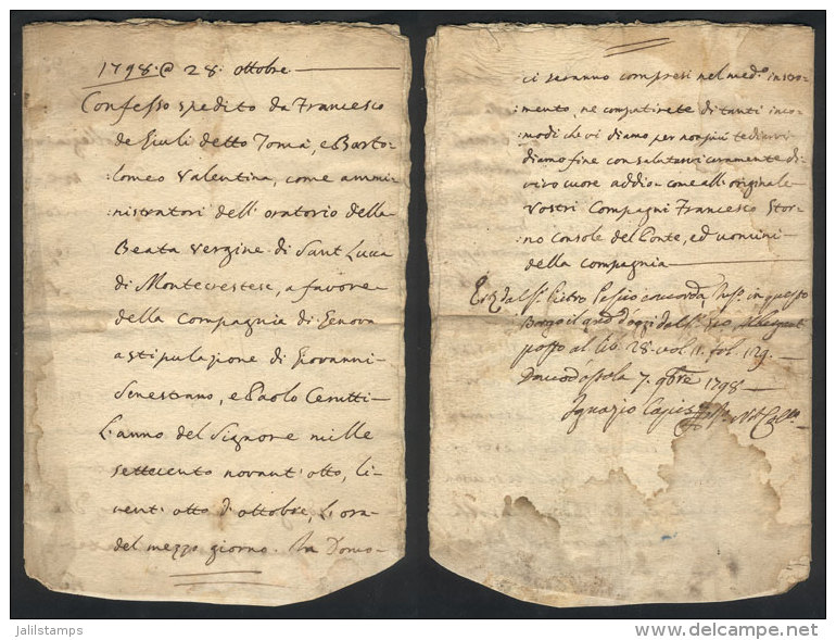 Hand-written Document Of The Year 1798, 12 Pages, Interesting! - Zonder Classificatie