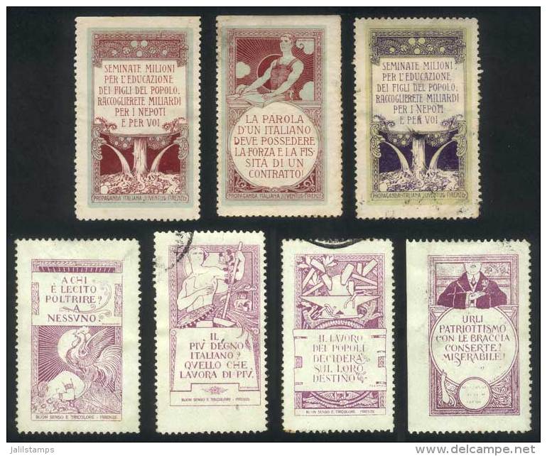 7 Spectacular Old Patriotic Cinderellas, Fine Quality, Rare! - Unclassified