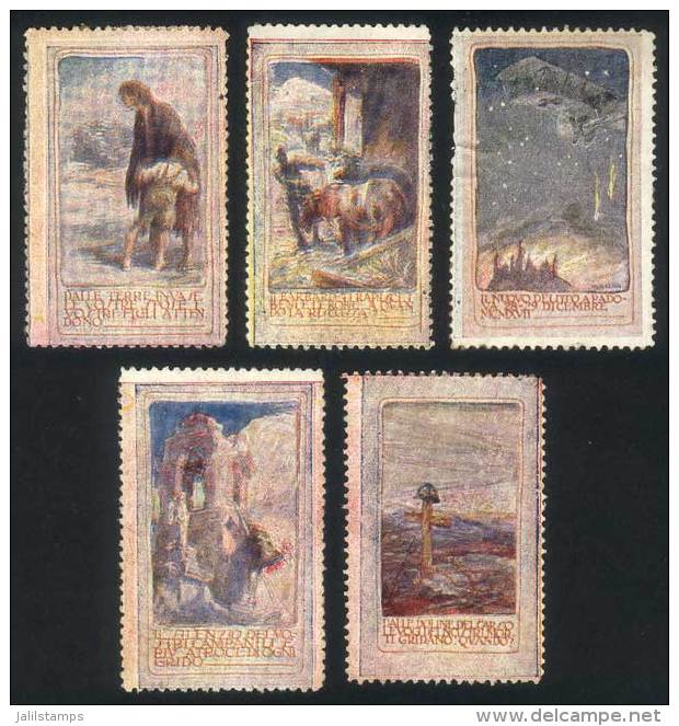 Lot Of 5 Anti-war Cinderellas Of 1917, Condemning The Horrors Of War, Fine To VF Quality, Rare! - Unclassified