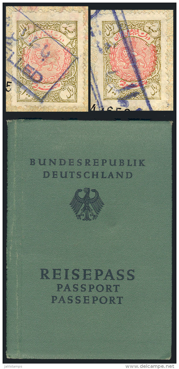 2 Interesting Revenue Stamps On A German Passport, Circa 1974, Fine Quality! - Iran