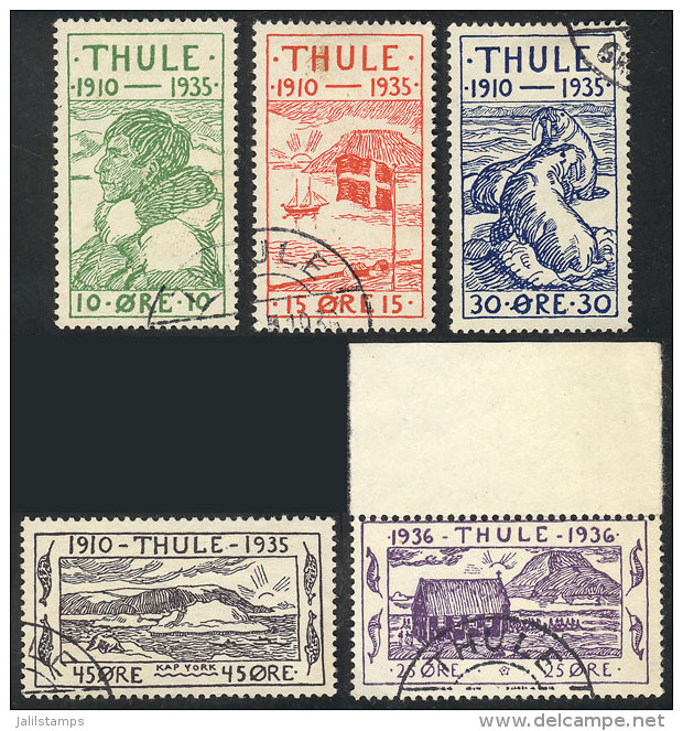 Yvert 1/5, 1935 Cmpl. Set Of 5 Used Values, Animals, Etc., VF Quality! - Thule