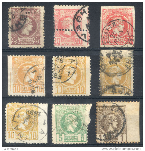 VARIETIES: Lot Of 9 Stamps With Very Interesting Perforation Varieties (one With Nice Printing Spot), VF Quality,... - Andere & Zonder Classificatie