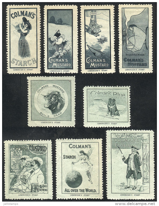 COLMAN&acute;S: 9 Old Cinderellas With Very Nice Motifs, All With Printer Imprint: "LEMERCIER&acute;S STAMP", Mint... - Other & Unclassified