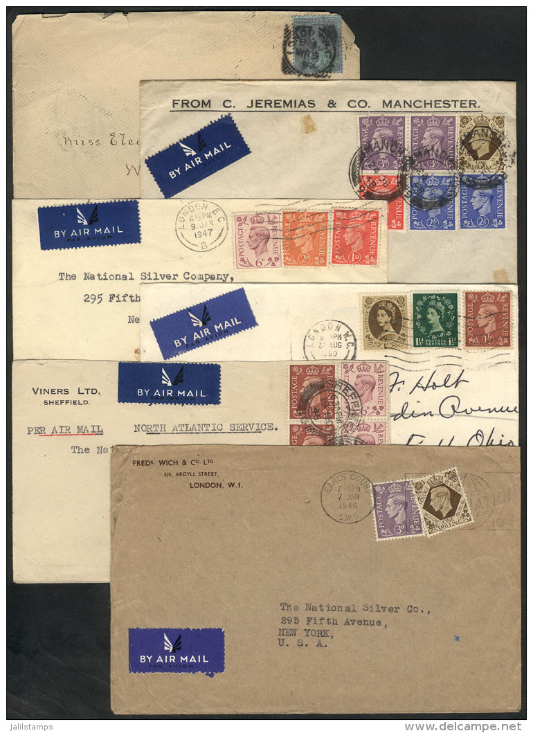 6 Covers Sent To USA (1 To Argentina) In 1896 And 1960, Interesting! - Other & Unclassified