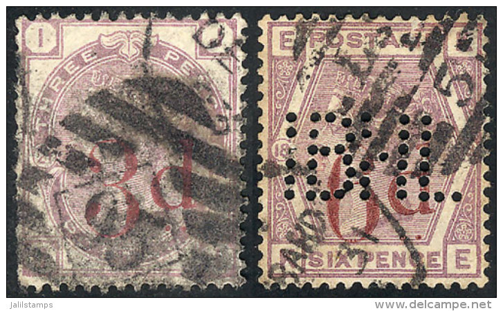 Sc.94/95, 1883 Set Of 2 Surcharged Values, Used, The First One With Short Perforations At Left, The Other One With... - Andere & Zonder Classificatie