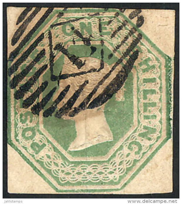 Sc.5a, 1847 1sh. Green, Used, With Minor Defect On Reverse (small Thin), Very Good Front, Nice Color, Catalog Value... - Sonstige & Ohne Zuordnung