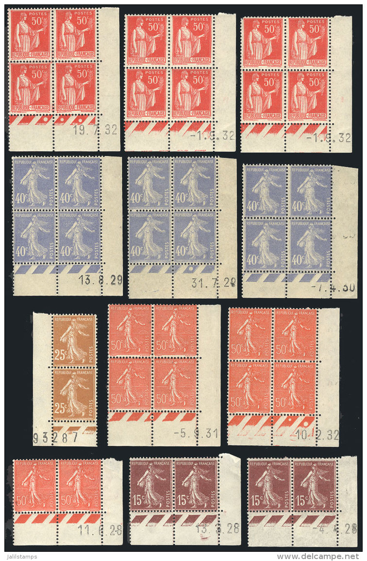 Dated Corners (coins Dat&eacute;s): Lot Of 23 Items, Most Blocks Of 4, Almost All MNH (some Of Them With Small... - Autres & Non Classés