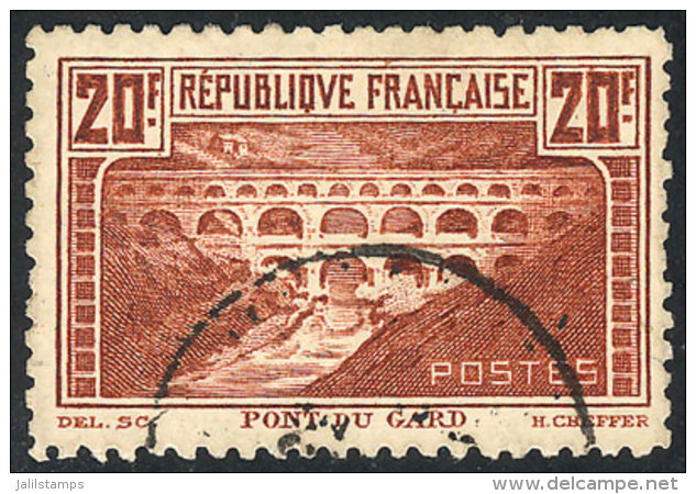 Yvert 262B, 20Fr. Pont Du Gard, Perf 11, Used, VF Quality, Catalog Value Euros 425. - Other & Unclassified