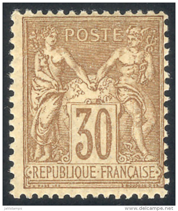 Yv.80, 1876/8 Peace And Commerce 30c. Type II, Absolutely Fresh, With Intact Full Original Gum, As When It Was... - Autres & Non Classés