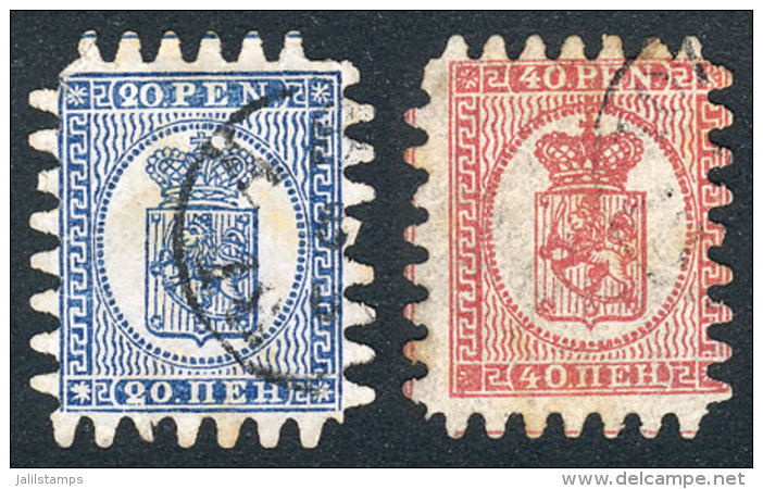 Yv.8 And 9, 1866/70 20p. Blue And 40p. Rose, With Complete Perforation, VF Quality, Catalog Value Euros 180. - Other & Unclassified