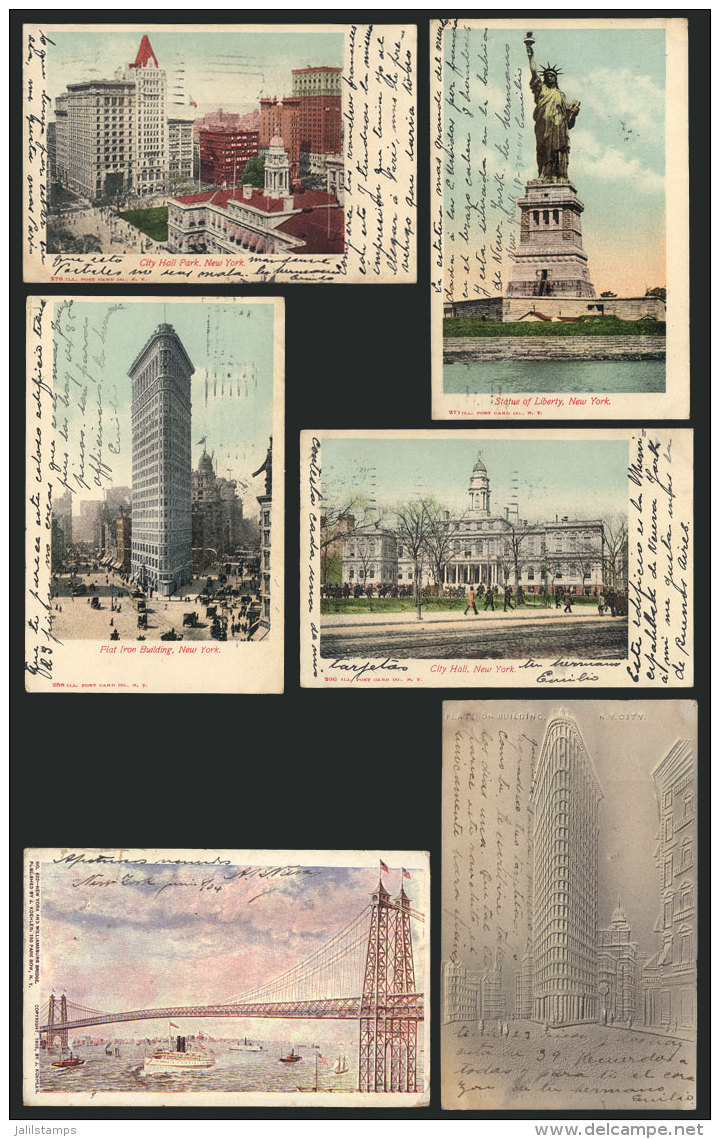 NEW YORK: 6 Old Postcards With Very Good Views, Excellent Quality - Other & Unclassified
