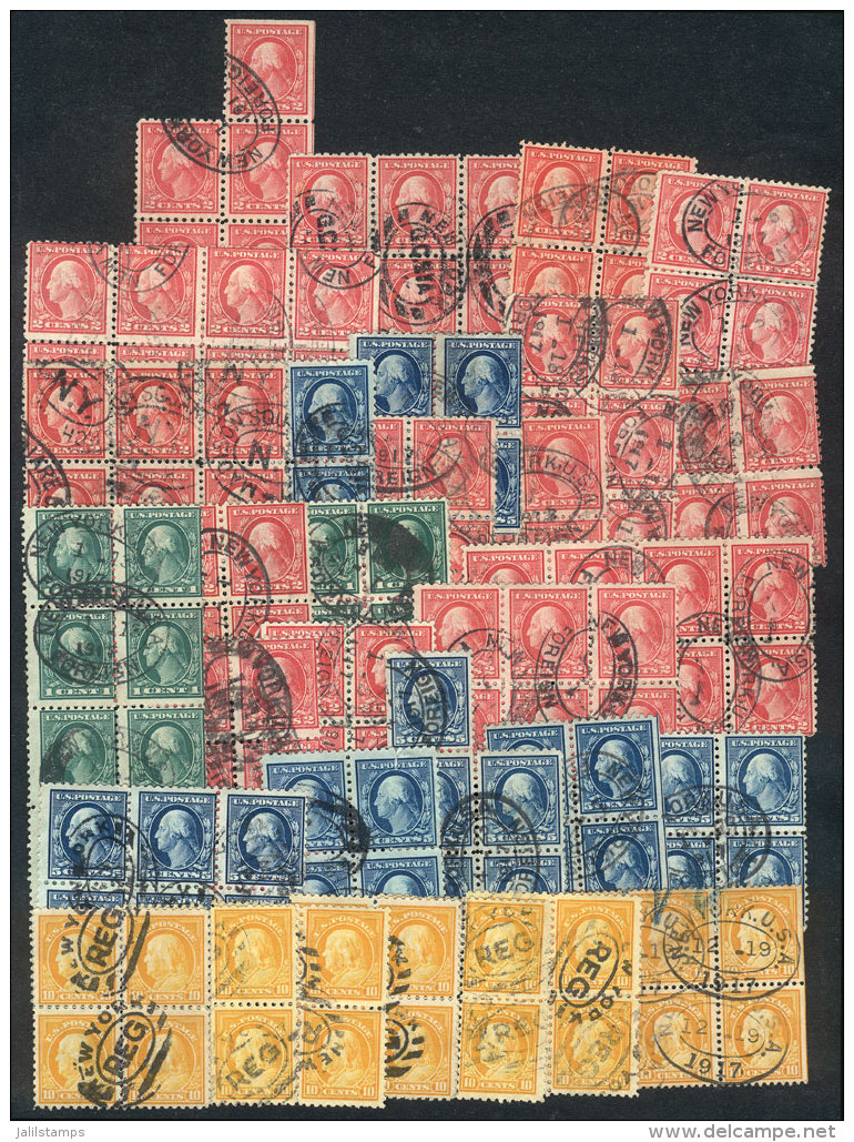 31 Blocks Of 4 Or Larger Of Old Used Stamps, VF General Quality, Very Interesting Lot For The Specialist! - Other & Unclassified