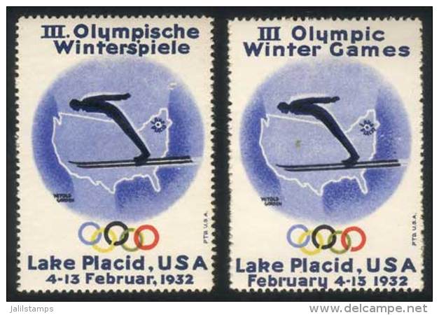 2 Cinderellas Of 1932: Lake Placid Olympic Winter Games, VF Quality! - Other & Unclassified