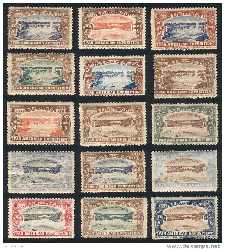 Set Of 15 Cinderellas Of The Pan American Exposition 1901 Buffalo, Fine General Quality (some With Little Defects... - Otros & Sin Clasificación