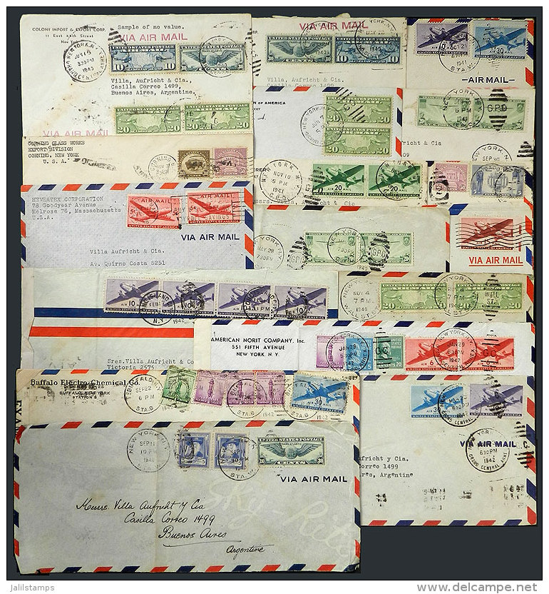 17 Covers Sent To Argentina Between 1937 And 1946 With Nice Postages, Several CENSORED, VF General Quality! - Postal History