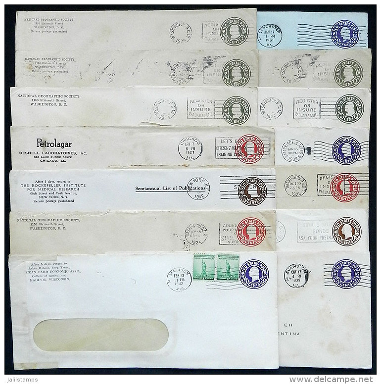 34 Stationery Covers Sent To Argentina Between 1924 And 1948, Interesting. One With ERROR In The Postmark (year... - Marcofilia